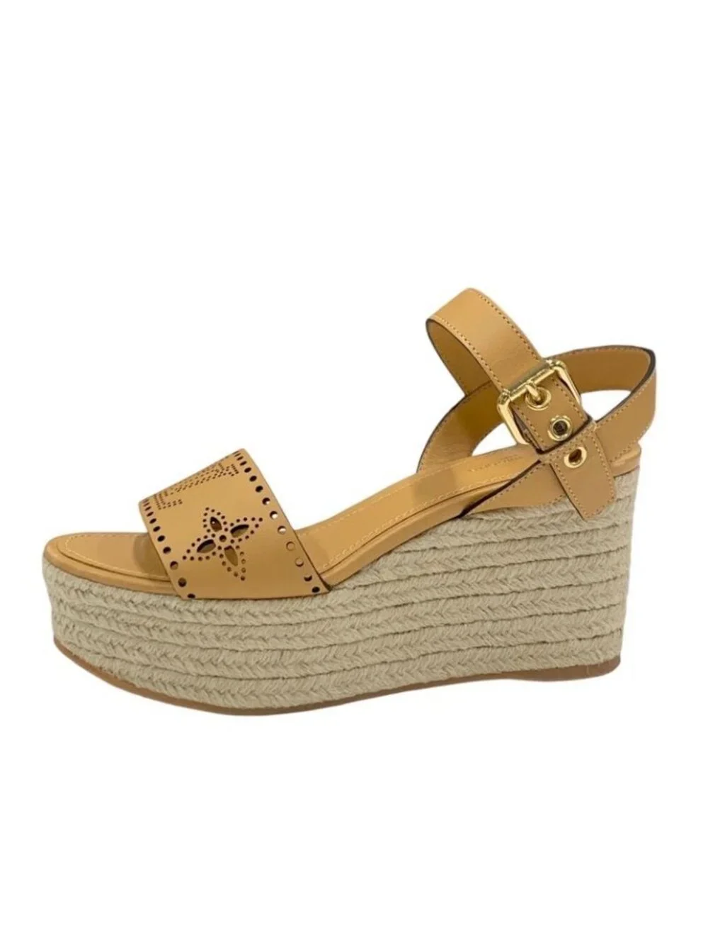 Louis Vuitton Starboard Line Sandals Shoes Leather Camel Monogram - Picture 3 of 9